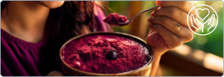 woman eating acai