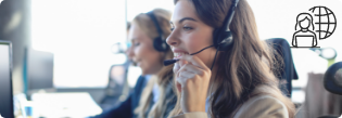 Female customer support operator with headset